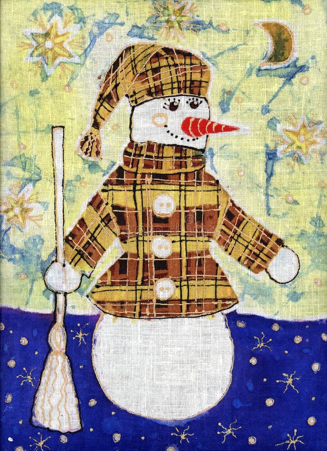 Snowman in a coat stock illustration. Illustration of coat - 3329879