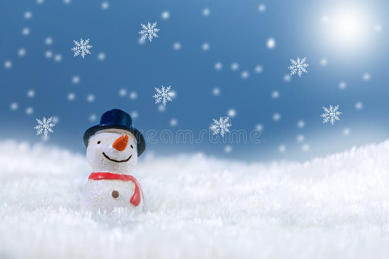 Snowman in snow