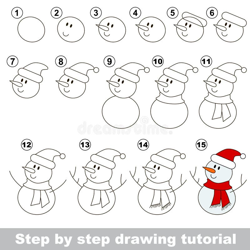 snowman drawing tutorial children how to draw funny 67683794