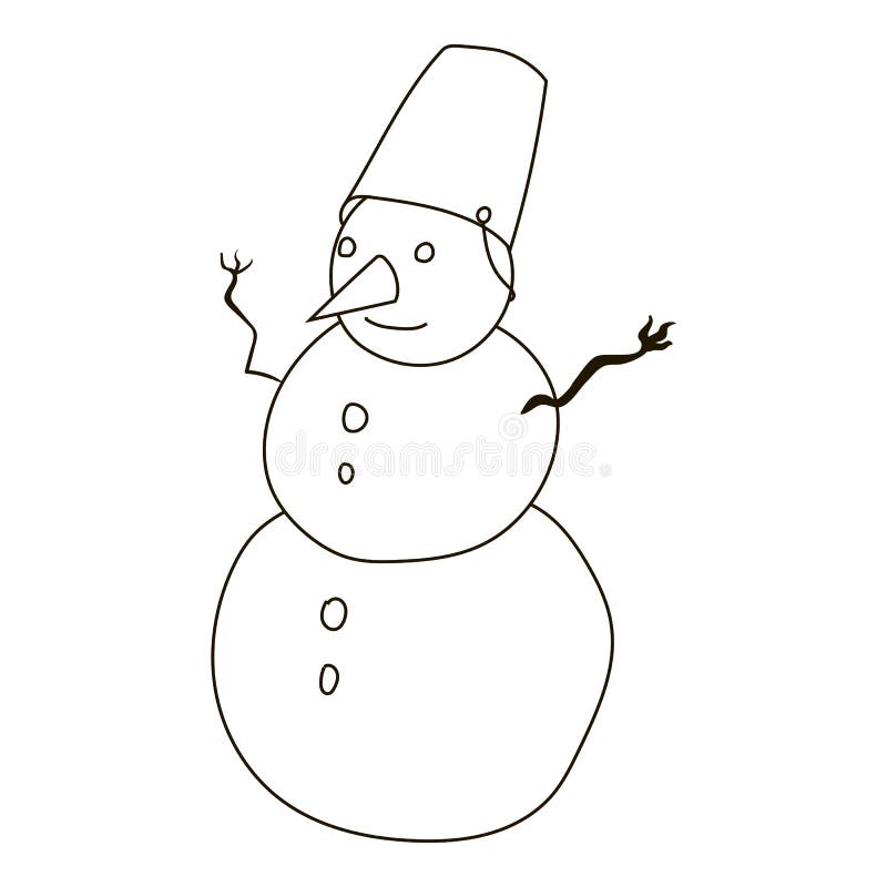 Snowman Icon, Outline Style Stock Illustration - Illustration of sign ...