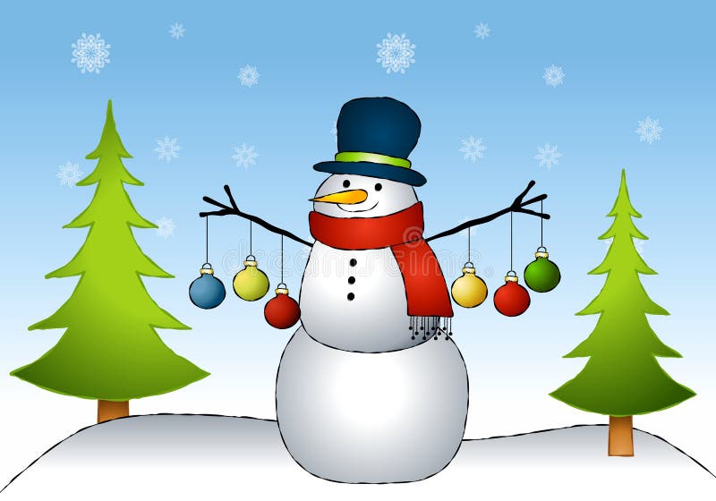 Snowman Ornaments stock illustration