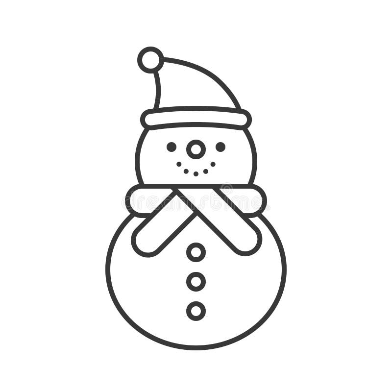 Snowman Outline Icon, Winter And Christmas Theme Stock Vector ...