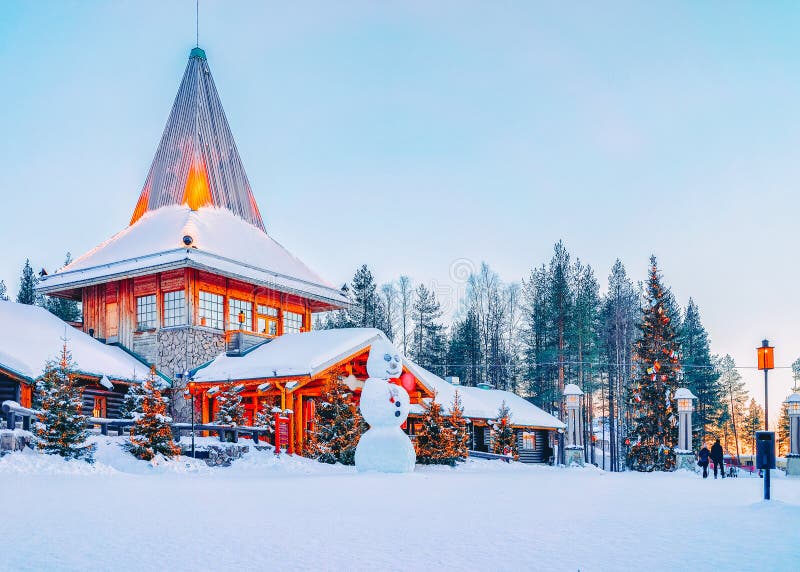 Snowman at Santa Office in Santa Claus Village in Rovaniemi