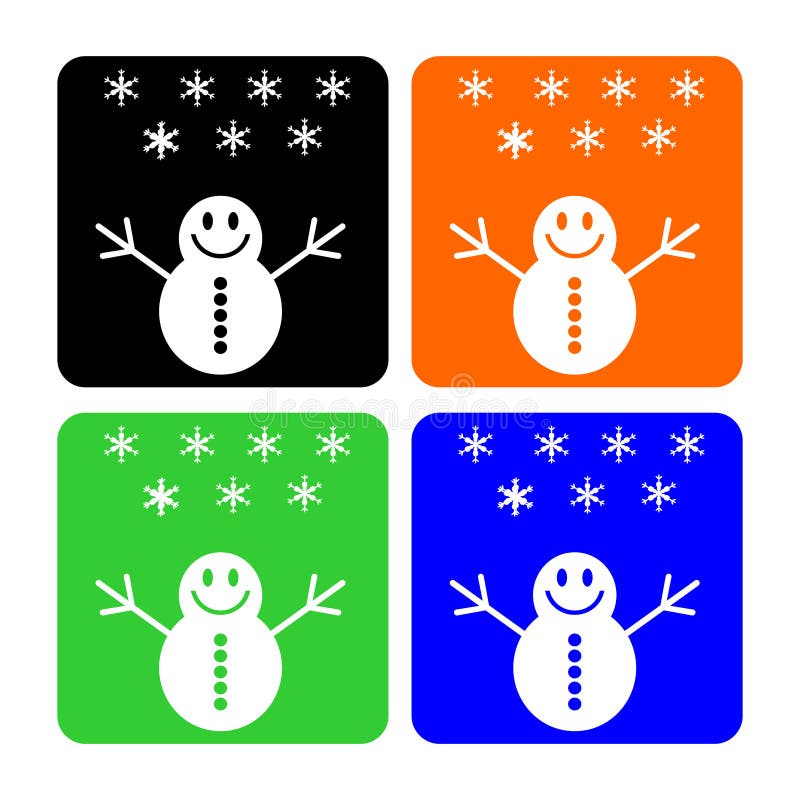 Download Snowman Smile In The Winter. Simple Snowman Figure, With ...