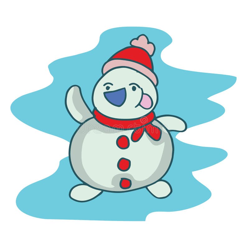 Snowman Smilling Character Vector Art Stock Vector - Illustration of ...