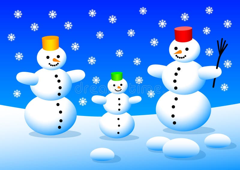 snowmen tre stock illustrationer snowmen tre stock illustrationer