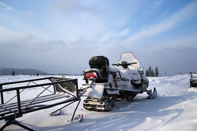 Snowmobile stock photo