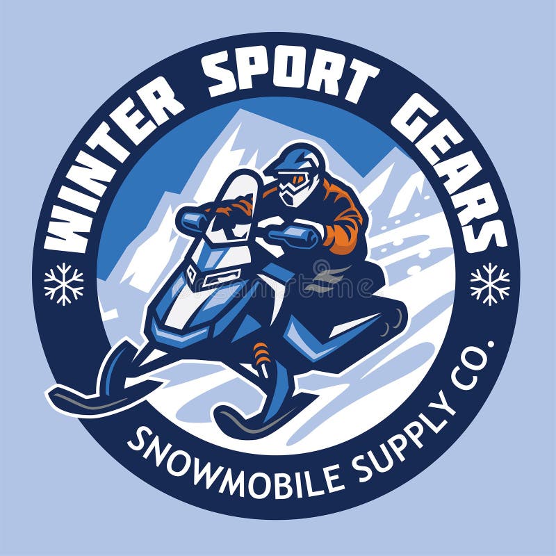 Snowmobile store badge design vector illustration Snowmobile store badge design vector illustration