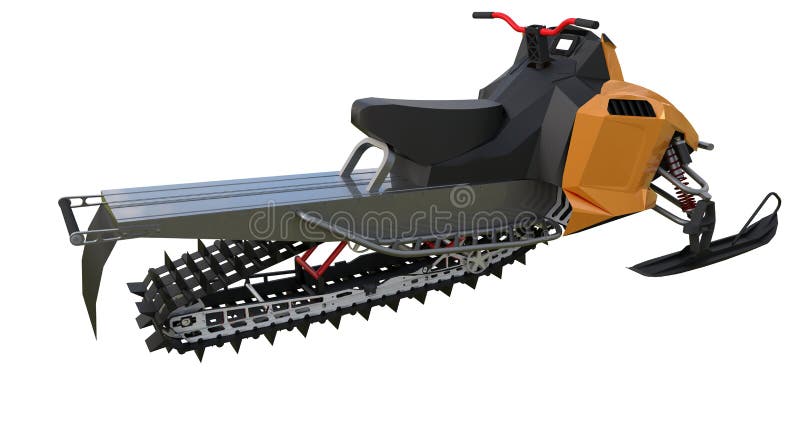 3d Rendering Snowmobile Motor Sled Motor: Stockillustration 1076805629
