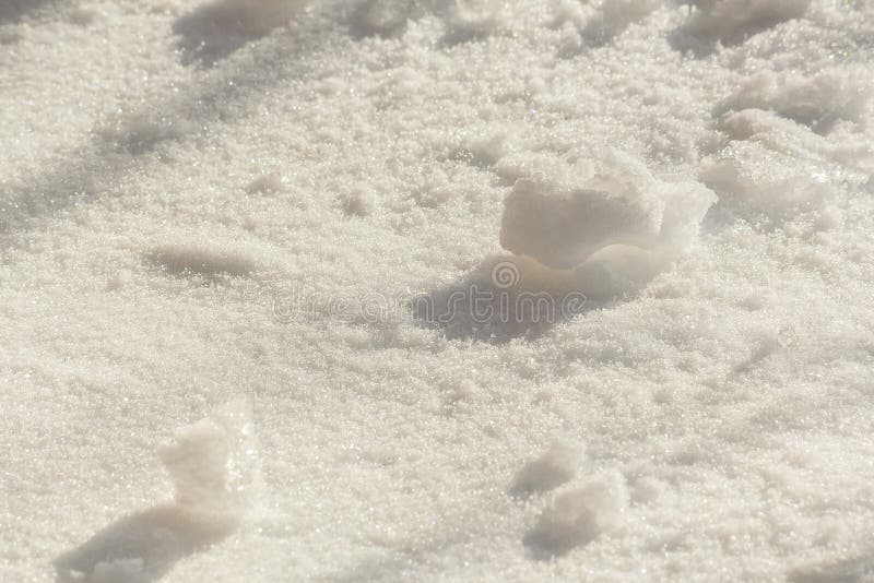 Snowpack on a sunny winter day stock photos
