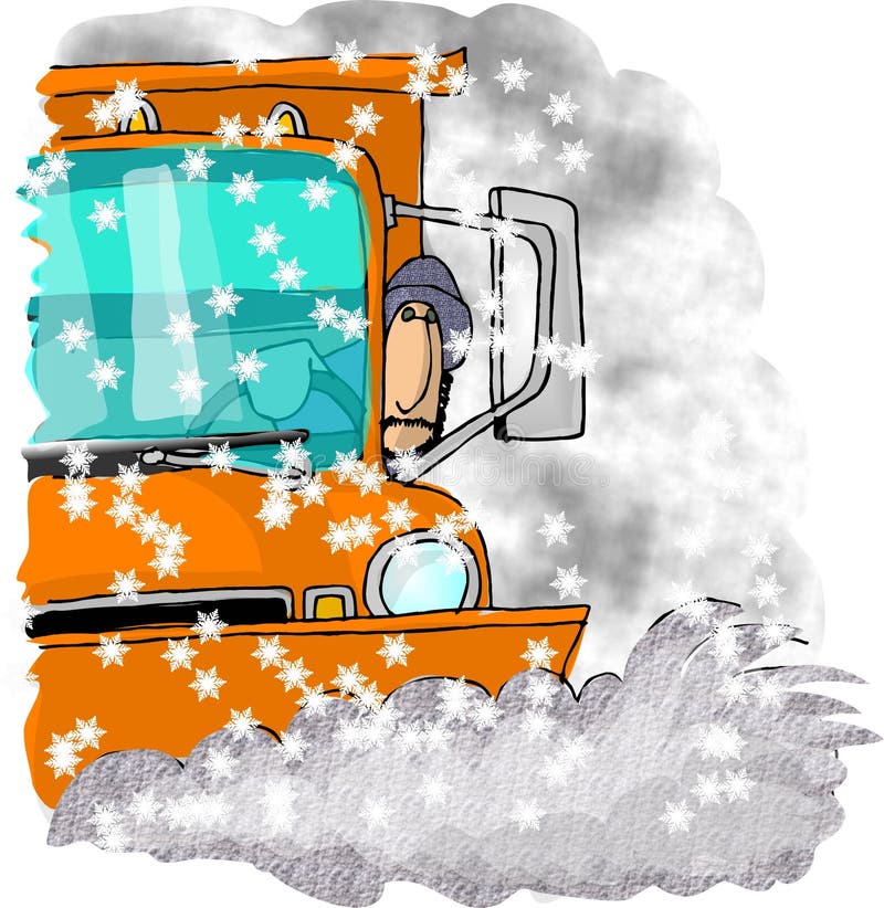 Snowplow Driver stock illustration Snowplow Driver stock illustration