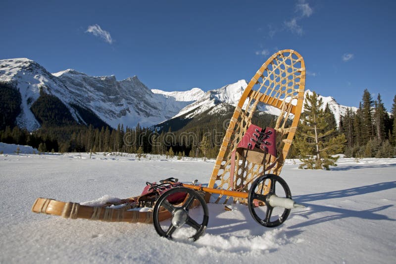 Snowshoe gear in the snow stock image. Image of snowshoe 29013713