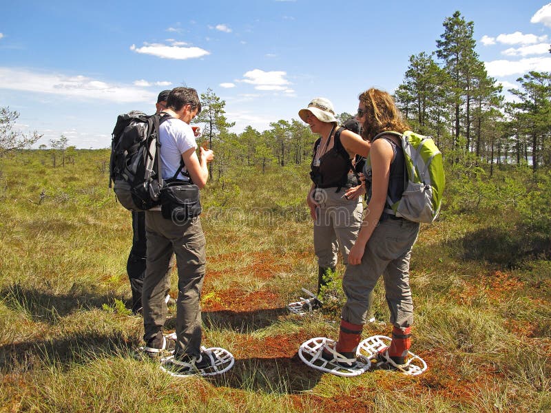 Snowshoe hike editorial image. Image of guide, adventure 25620640