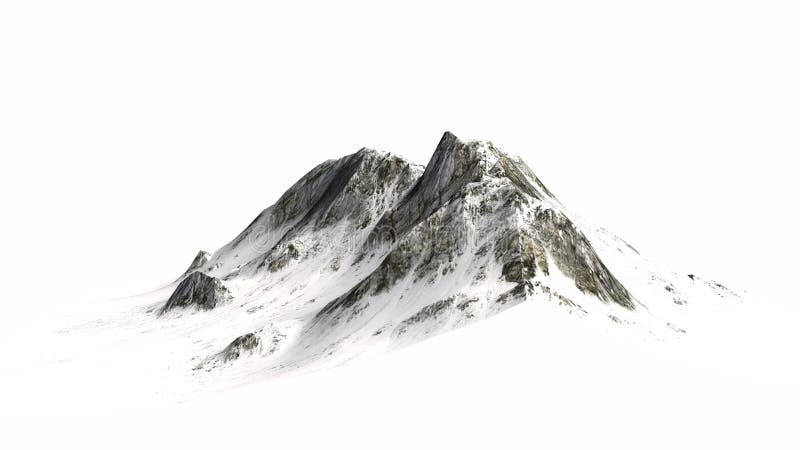 Snowy-Berge - Bergspitze - lokalisiert auf weißem Hintergrund