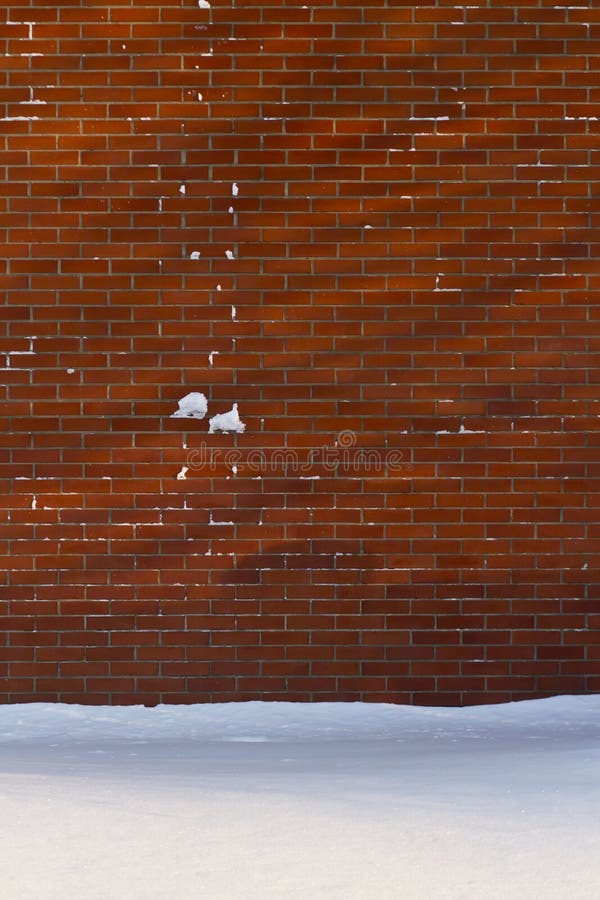 Snowy brick wall stock image. Image of stone, orange 22829145