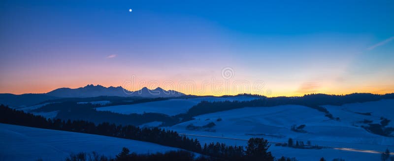 Snow-covered country