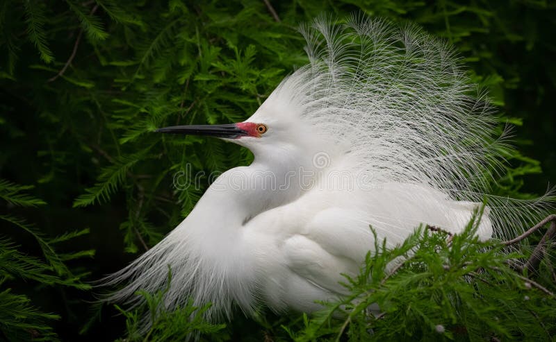 A Snowy Egret Portrait in Florida. Tree kingfisher stock images, royalty-free photos and pictures