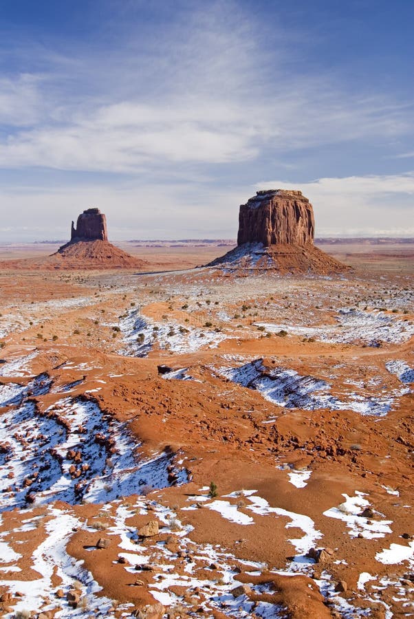 Snowy Monument Valley royalty free stock photo