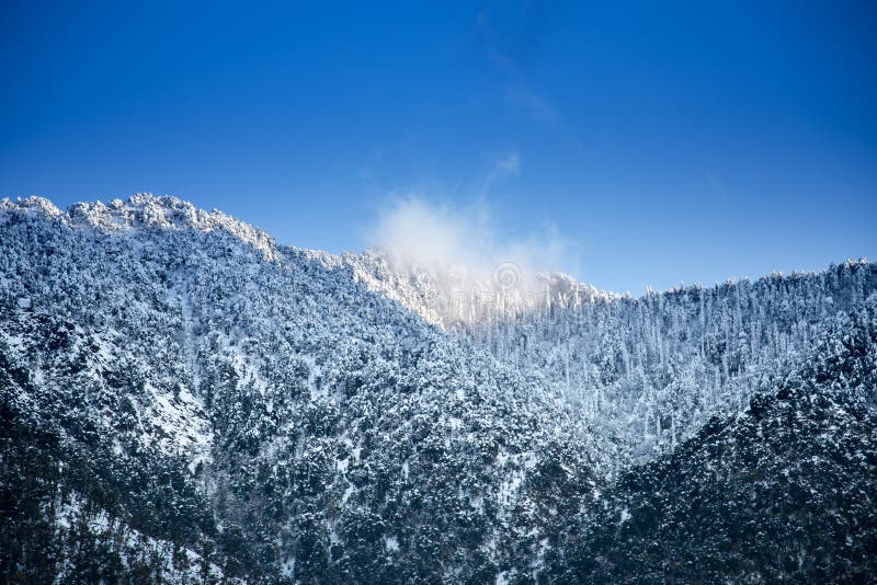 Snowy Mountain in Kashmir in India Stock Image Image of cold, house