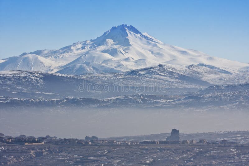 Landscape of a snowy mountain