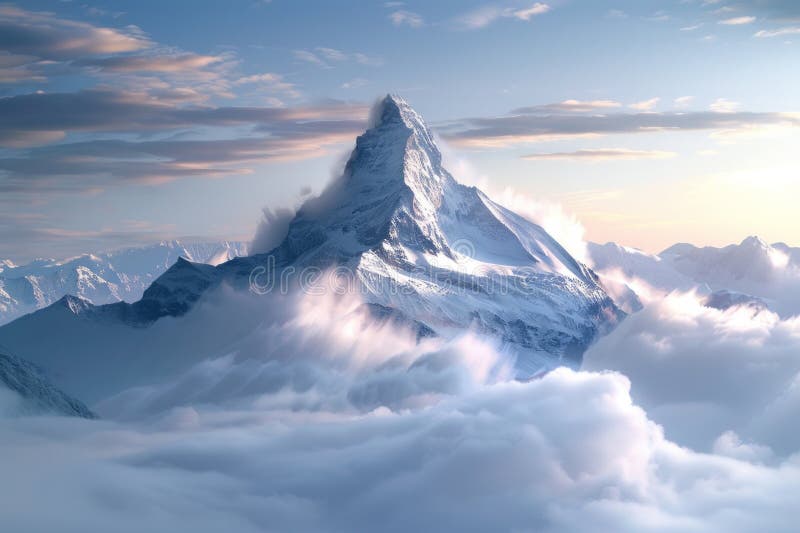 Snowy mountain peaks with blue sky. Neural network ai generated. Ai lakes stock images, royalty-free photos and pictures