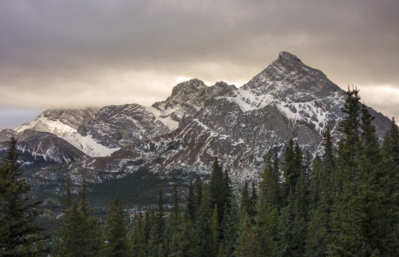 Stormy Skies over Mountain Rae in Kananaskis Country Alberta stock photos Stormy Skies over Mountain Rae in Kananaskis Country Alberta stock photos