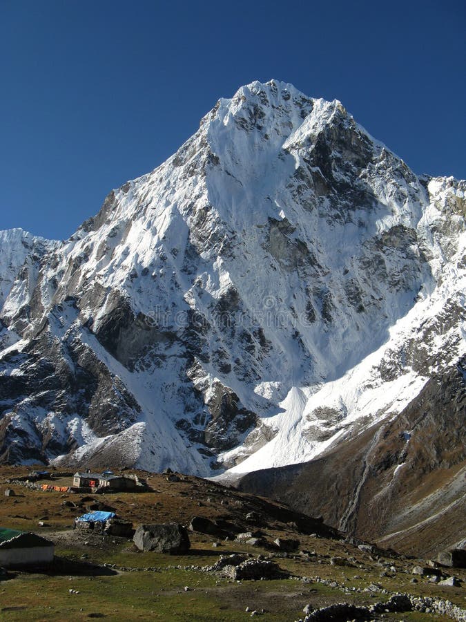 Snowy Mountain and village