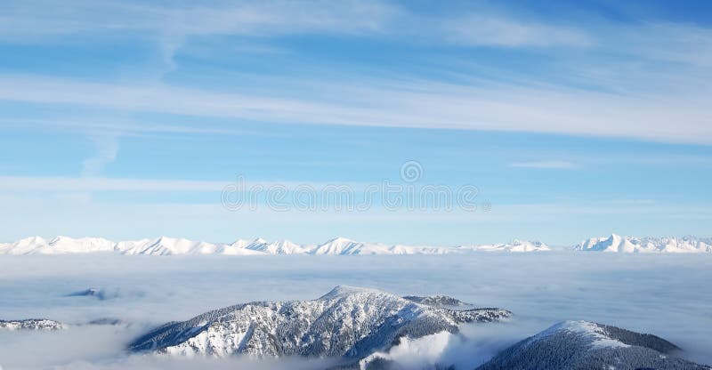 Snowy peaks of the Low and High Tatras.