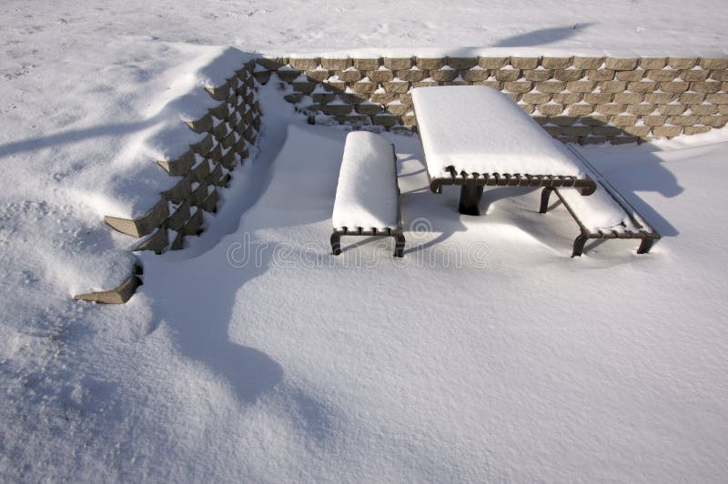 Snowy Picnic Bench