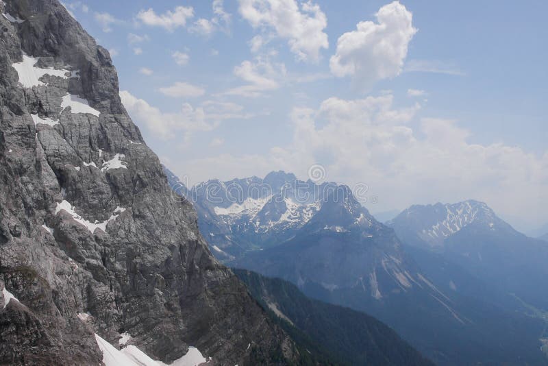 Snowy Peak And Background Rocks Stock Photo Image Of Paradise