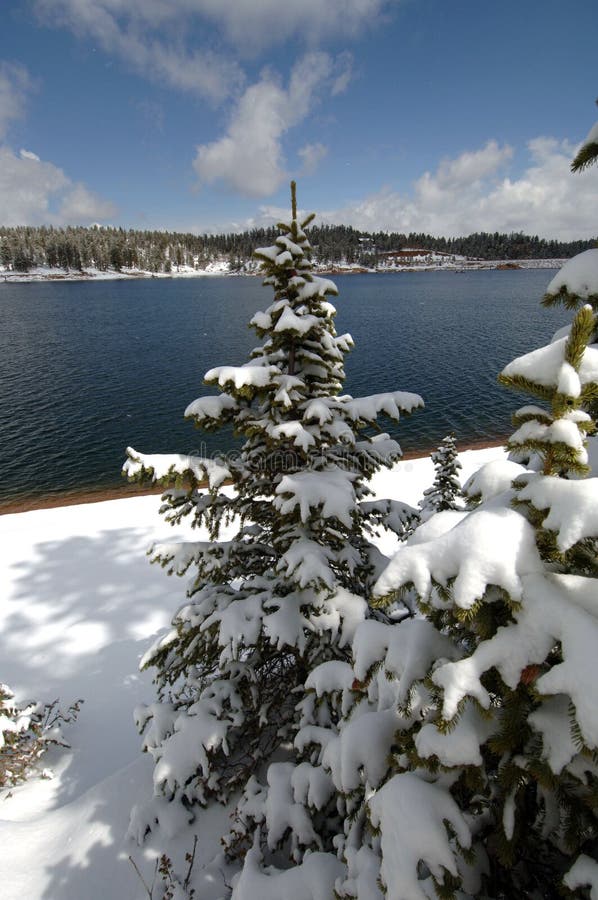 Snowy spring day at the Lake