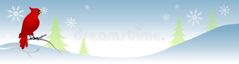 Snowy Winter Scene Cardinal stock illustration Snowy Winter Scene Cardinal stock illustration