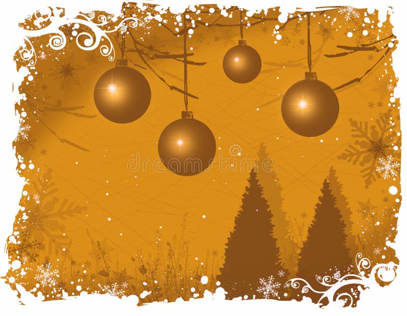 Snowy-Wintermärchenland Gold vektor abbildung Snowy-Wintermärchenland Gold vektor abbildung