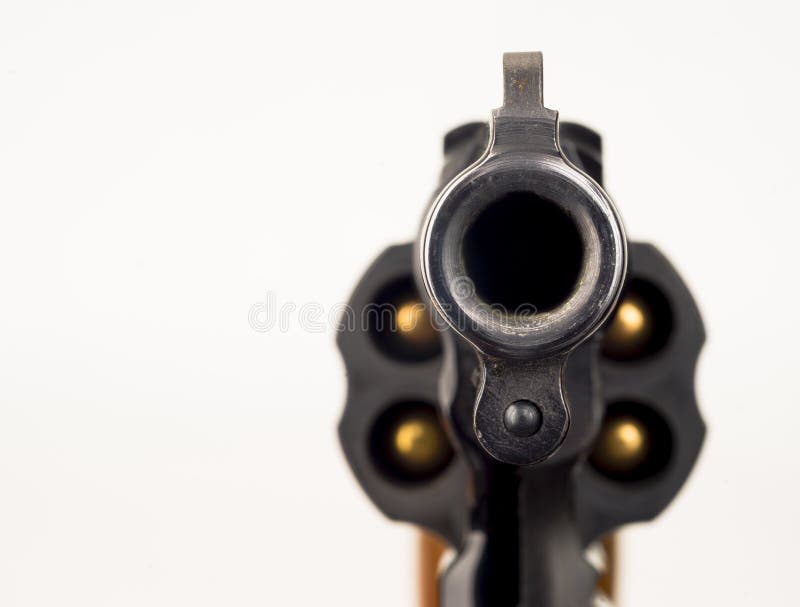 38 Snub Nose Revolver Weapon Gun Pointed at Viewer