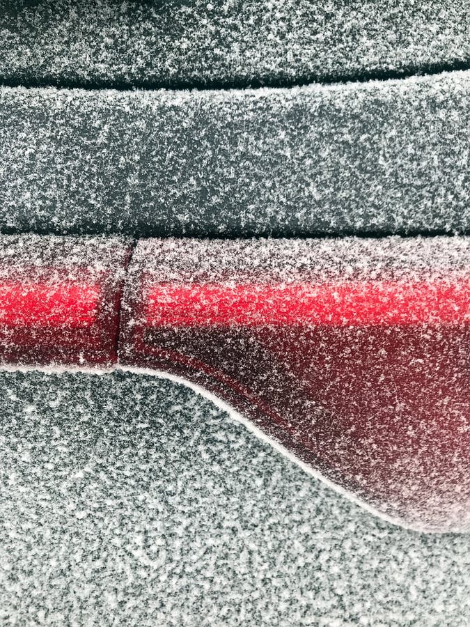 Snödamm på bilen royaltyfria foton Snödamm på bilen royaltyfria foton