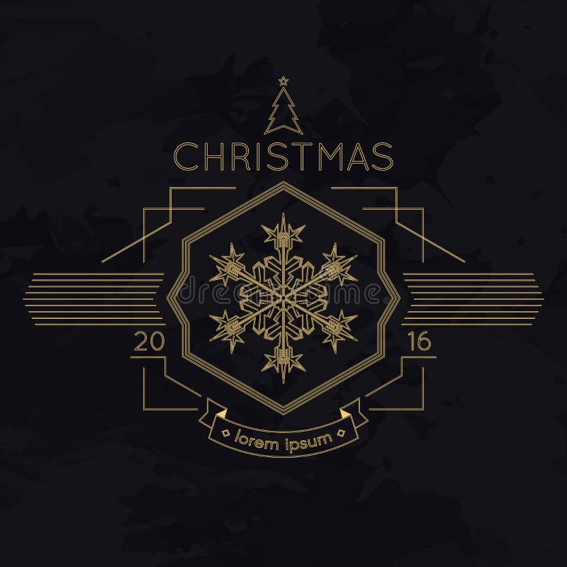 Snöflingajullogotyp royaltyfri illustrationer