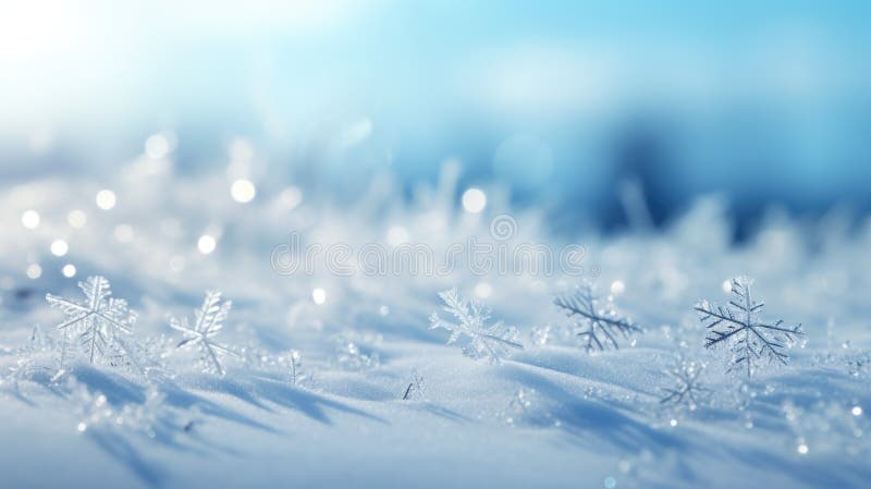 Snöflingor nära en snöyta. Perfekt för vinterdesign och semesterprojekt vektor illustrationer