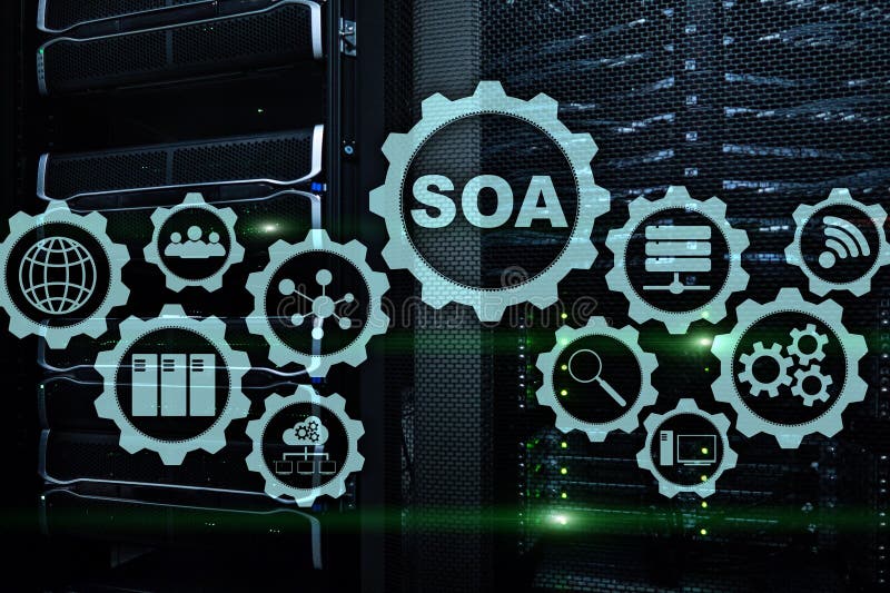 SOA. Business model and Information technology concept stock image