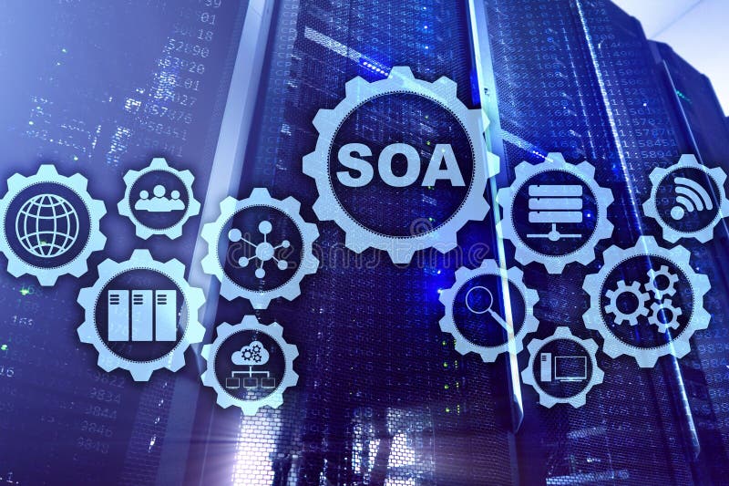 SOA Modello di business e concetto di tecnologia dell'informazione per l'architettura orientata ai servizi in base al principio d fotografie stock SOA Modello di business e concetto di tecnologia dell'informazione per l'architettura orientata ai servizi in base al principio d fotografie stock