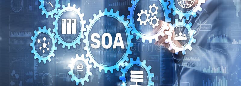 SOA. Service Oriented Architecture under principle of service encapsulation. royalty free stock photo
