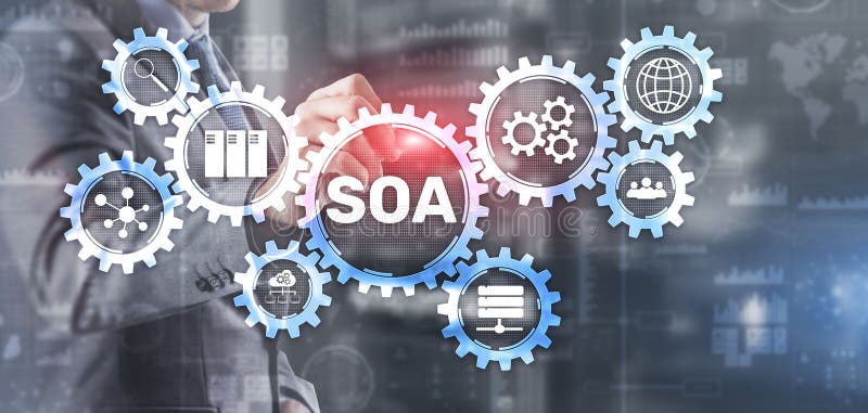 SOA. Service Oriented Architecture under principle of service encapsulation royalty free illustration