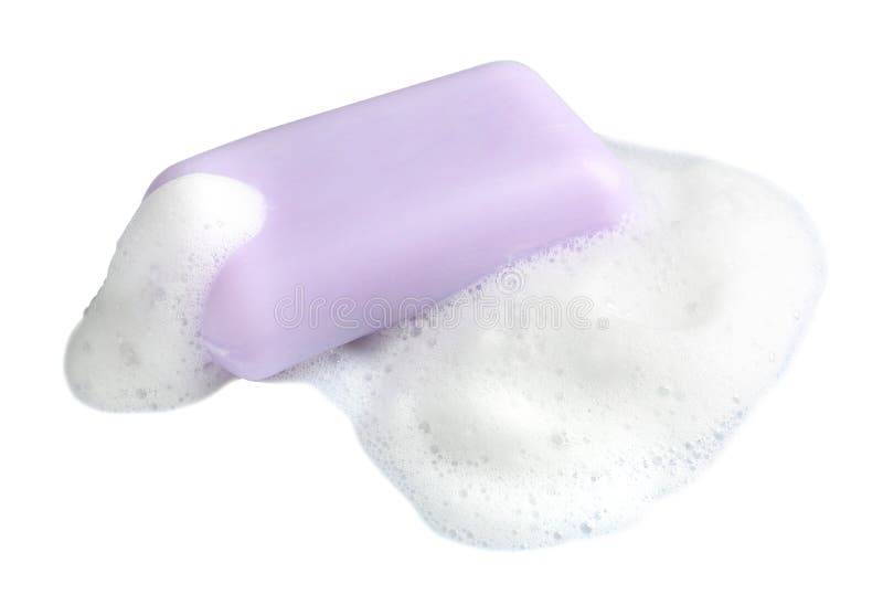 Soap bar and foam on white stock photo. Image of light 149576874