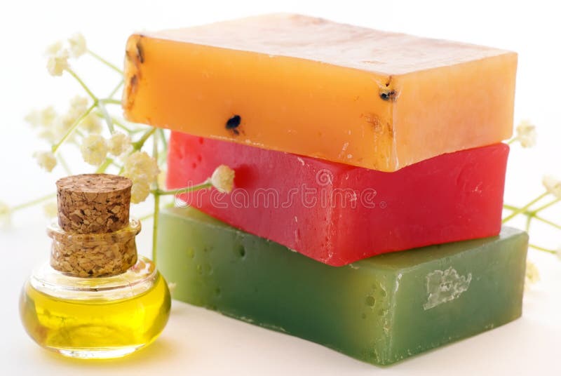 Soap with bath oil stock photo. Image of care, beauty 19450518