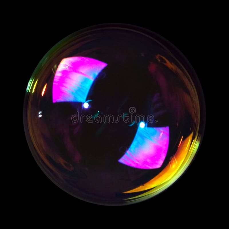 Soap bubble on black