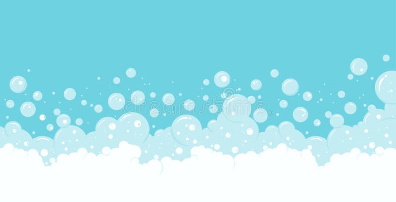 Soap bubbles and foam vector background, transparent suds border royalty free illustration
