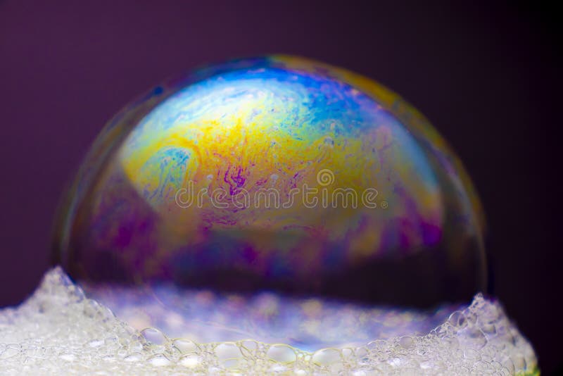 Soap bubbles, multicolored patterns, space-like images. abstract texture.