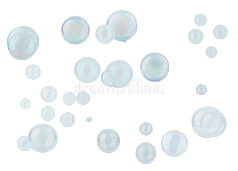 Soap bubbles on a white background