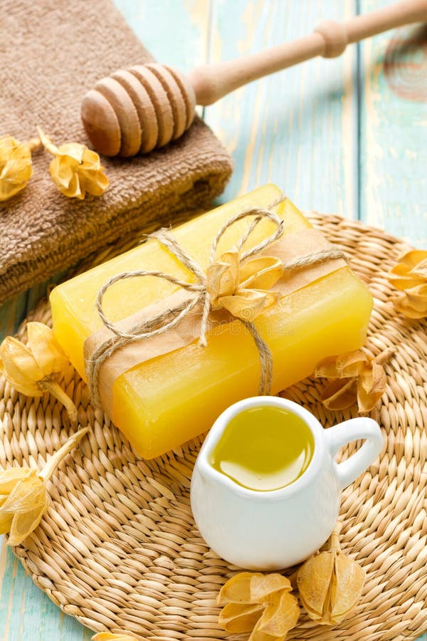 Homemade honey soap stock image. Image of aroma, brown 19824499