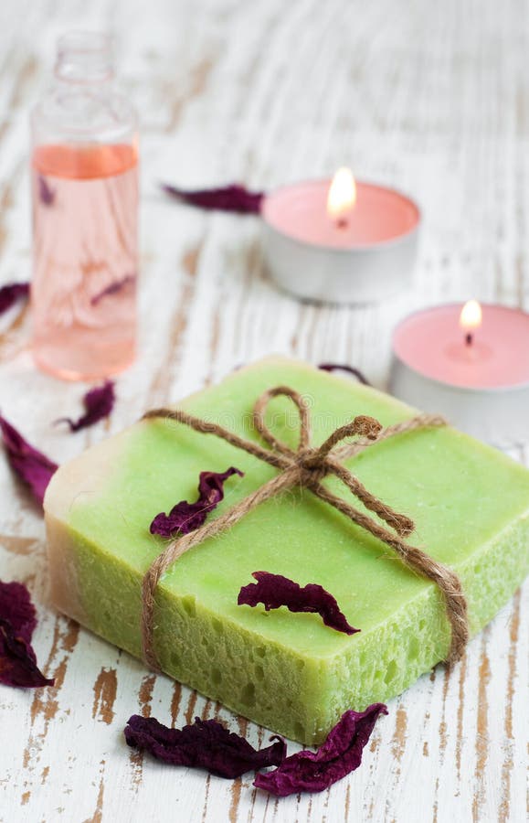 Soap and rose petals stock image. Image of aromatherapy 32289231
