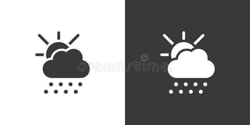 Soare grindină și nor. pictogramă izolată pe fond alb-negru. ilustrare vectorială meteo royalty free illustration